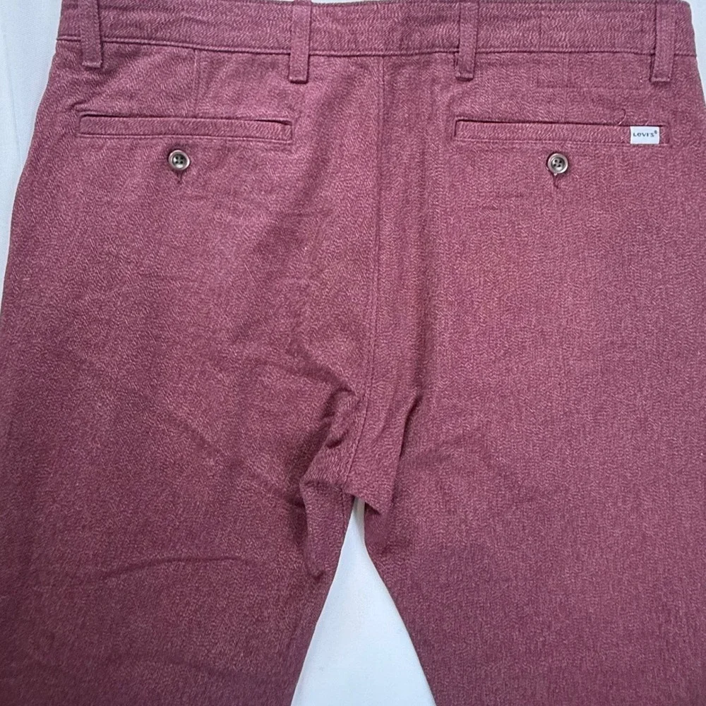Levis Mens Jogger Pants 36x32‎ Burgundy Heathered Elastic Cuff Chino 4433